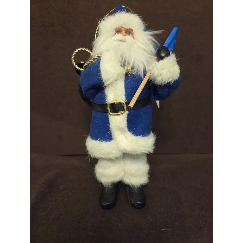 University of Kansas KU Jayhawk Santa Christmas Ornament Display 9.5‎ Inches